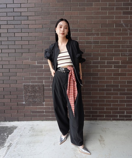 Ameri(アメリ)の「MILITARY NYLON FRILL BLOUSON(ブルゾン・レディース・ブラック/カーキ/アイボリー・SMALL/MEDIUM)」の19枚目の写真