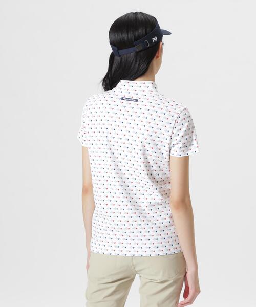 PEARLY GATES(パーリーゲイツ)の「とびうさハート柄ワッフルプリント半袖ハイネックカットソー(Tシャツ/カットソー・レディース・ピンク系その他/ダークインディゴブルー/ホワイト系その他2・LARGE/MEDIUM/SMALL)」の6枚目の写真
