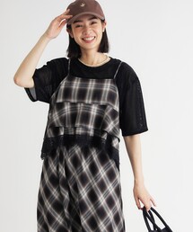 HONEYSUCKLE ROSE | 2WAYチェックレースビスチェ/セットアップ対応(シャツ/ブラウス)