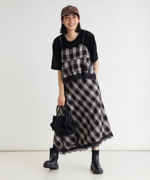 HONEYSUCKLE ROSE(ハニーサックルローズ)の「2WAYチェックレースビスチェ/セットアップ対応(シャツ/ブラウス・レディース・ブラウン系その他/ブラック系1/ブラウン系その他2/ブラック・04/05)」の8枚目の写真