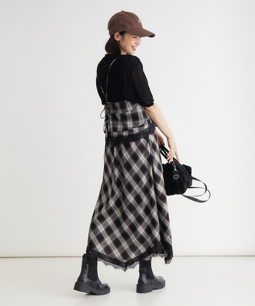 HONEYSUCKLE ROSE(ハニーサックルローズ)の「2WAYチェックレースビスチェ/セットアップ対応(シャツ/ブラウス・レディース・ブラウン系その他/ブラック系1/ブラウン系その他2/ブラック・04/05)」の9枚目の写真