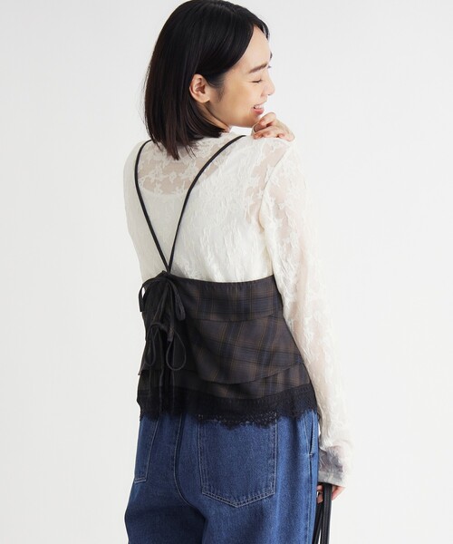 HONEYSUCKLE ROSE(ハニーサックルローズ)の「2WAYチェックレースビスチェ/セットアップ対応(シャツ/ブラウス・レディース・ブラウン系その他/ブラック系1/ブラウン系その他2/ブラック・04/05)」の10枚目の写真