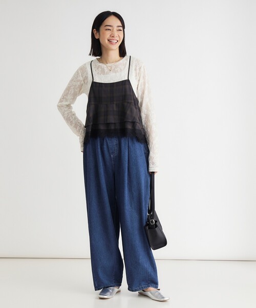 HONEYSUCKLE ROSE(ハニーサックルローズ)の「2WAYチェックレースビスチェ/セットアップ対応(シャツ/ブラウス・レディース・ブラウン系その他/ブラック系1/ブラウン系その他2/ブラック・04/05)」の13枚目の写真