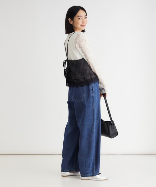 HONEYSUCKLE ROSE(ハニーサックルローズ)の「2WAYチェックレースビスチェ/セットアップ対応(シャツ/ブラウス・レディース・ブラウン系その他/ブラック系1/ブラウン系その他2/ブラック・04/05)」の14枚目の写真