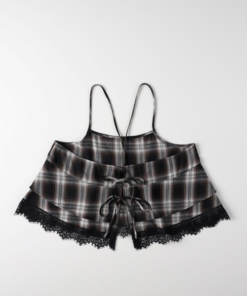 HONEYSUCKLE ROSE(ハニーサックルローズ)の「2WAYチェックレースビスチェ/セットアップ対応(シャツ/ブラウス・レディース・ブラウン系その他/ブラック系1/ブラウン系その他2/ブラック・04/05)」の18枚目の写真