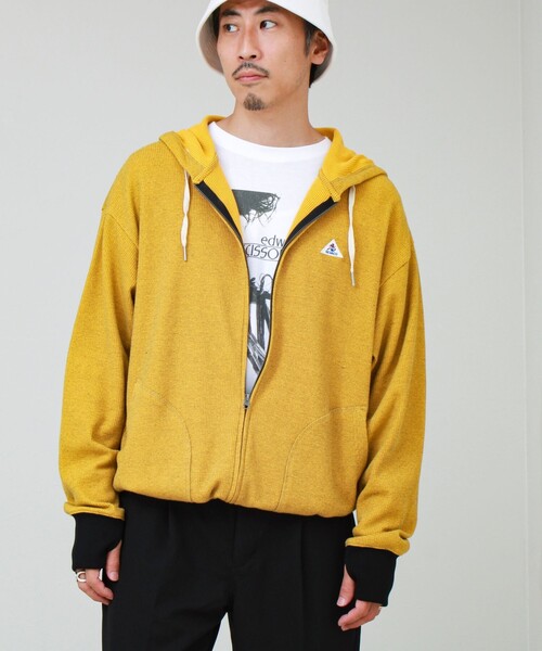 GEVACO(ゲバコ)の「【GEVACO/ゲバコ】ジップアップワッフルフーディー(パーカー・メンズ・ネイビー/アイボリー/マスタード・M/L)」の6枚目の写真