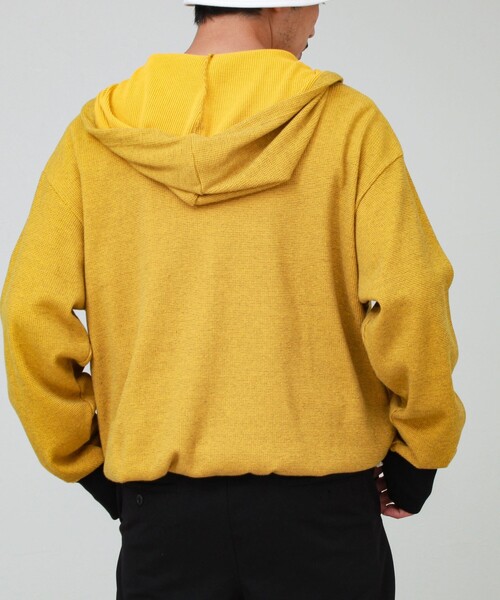 GEVACO(ゲバコ)の「【GEVACO/ゲバコ】ジップアップワッフルフーディー(パーカー・メンズ・ネイビー/アイボリー/マスタード・M/L)」の9枚目の写真