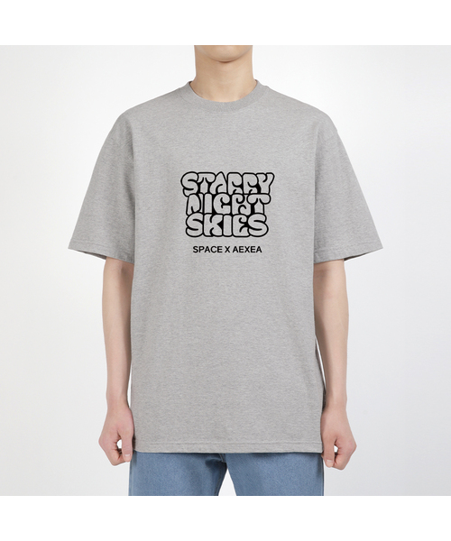 AEXEA(アクシー)の「別夜 半袖Tシャツ F04BRD_ABX11006(Tシャツ/カットソー・メンズ・ホワイト/ブルー/グレー系その他/ブラック・XL/S/L/M)」の1枚目の写真