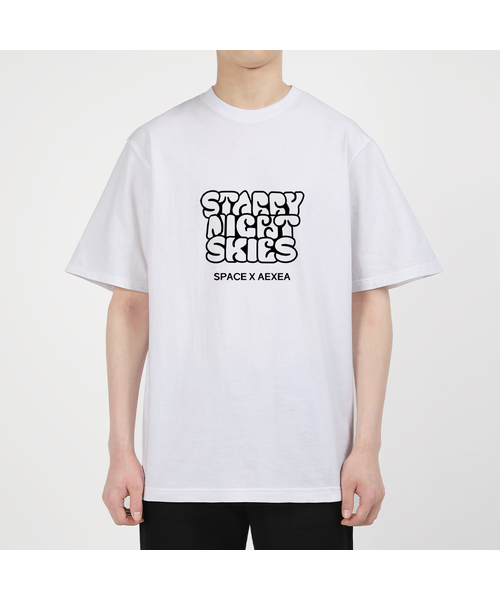 AEXEA(アクシー)の「別夜 半袖Tシャツ F04BRD_ABX11006(Tシャツ/カットソー・メンズ・ホワイト/ブルー/グレー系その他/ブラック・XL/S/L/M)」の2枚目の写真