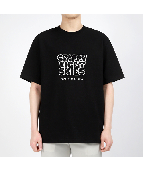 AEXEA(アクシー)の「別夜 半袖Tシャツ F04BRD_ABX11006(Tシャツ/カットソー・メンズ・ホワイト/ブルー/グレー系その他/ブラック・XL/S/L/M)」の3枚目の写真