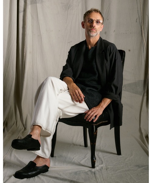 wjk(ダヴルジェイケイ)の「viscose linen double-breasted jacket(テーラードジャケット・メンズ・ブラウン/スミクロ・X-LARGE/LARGE/MEDIUM/SMALL)」の10枚目の写真
