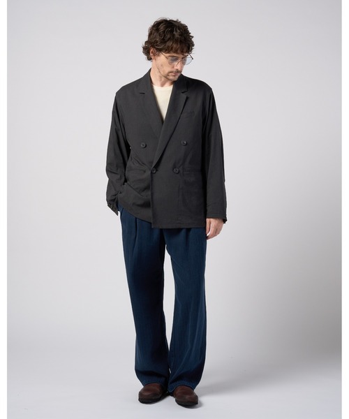 wjk(ダヴルジェイケイ)の「viscose linen double-breasted jacket(テーラードジャケット・メンズ・ブラウン/スミクロ・X-LARGE/LARGE/MEDIUM/SMALL)」の15枚目の写真