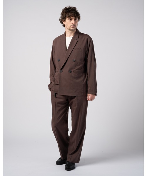 wjk(ダヴルジェイケイ)の「viscose linen double-breasted jacket(テーラードジャケット・メンズ・ブラウン/スミクロ・X-LARGE/LARGE/MEDIUM/SMALL)」の17枚目の写真