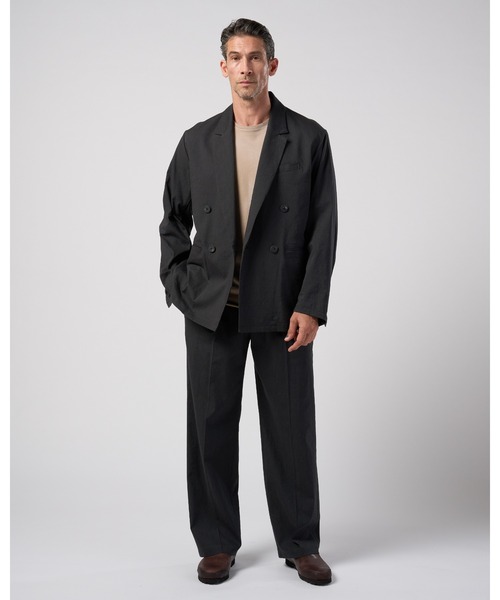 wjk(ダヴルジェイケイ)の「viscose linen double-breasted jacket(テーラードジャケット・メンズ・ブラウン/スミクロ・X-LARGE/LARGE/MEDIUM/SMALL)」の21枚目の写真