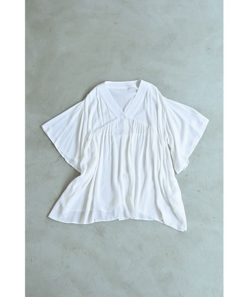 marjour(マージュール)の「AIRY CREPE OPEN TUNIC(シャツ/ブラウス・レディース・ブラック/オフホワイト・M)」の13枚目の写真
