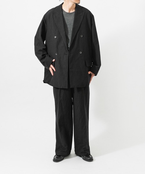 URBAN RESEARCH(アーバンリサーチ)の「new basic WOOL LINEN DOUBLE JACKET(テーラードジャケット・メンズ・ブラック・MEDIUM/LARGE)」の6枚目の写真