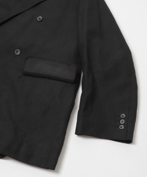 URBAN RESEARCH(アーバンリサーチ)の「new basic WOOL LINEN DOUBLE JACKET(テーラードジャケット・メンズ・ブラック・MEDIUM/LARGE)」の8枚目の写真