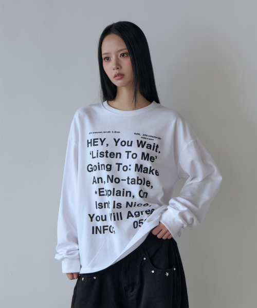 5OML(オーオーエムエル)の「info ルーズフィット スウェットシャツ(ホワイト)(スウェット・レディース・ホワイト・FREE)」の2枚目の写真