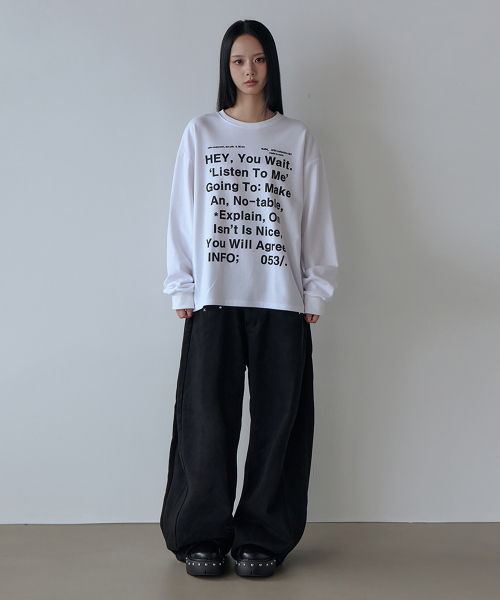 5OML(オーオーエムエル)の「info ルーズフィット スウェットシャツ(ホワイト)(スウェット・レディース・ホワイト・FREE)」の3枚目の写真