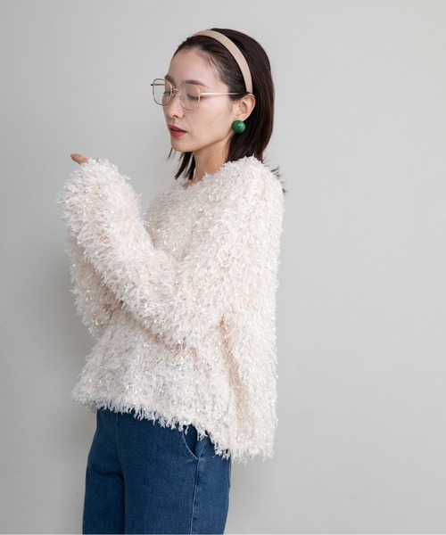 lodie(ロディ)の「ファンシーニット プルオーバー(ニット/セーター・レディース・ブラック/パープル/オレンジ/ベージュ・FREE)」の2枚目の写真