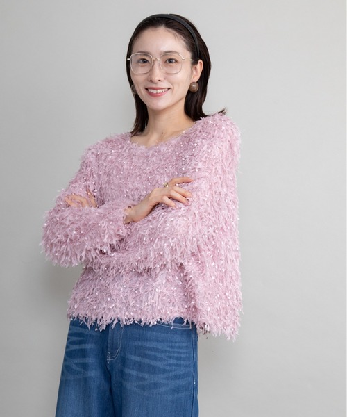 lodie(ロディ)の「ファンシーニット プルオーバー(ニット/セーター・レディース・ブラック/パープル/オレンジ/ベージュ・FREE)」の3枚目の写真