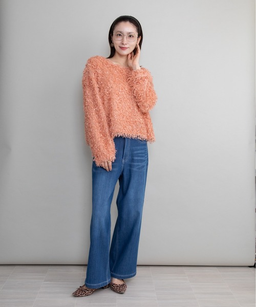 lodie(ロディ)の「ファンシーニット プルオーバー(ニット/セーター・レディース・ブラック/パープル/オレンジ/ベージュ・FREE)」の11枚目の写真
