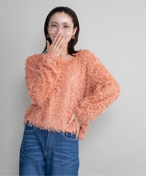 lodie(ロディ)の「ファンシーニット プルオーバー(ニット/セーター・レディース・ブラック/パープル/オレンジ/ベージュ・FREE)」の12枚目の写真