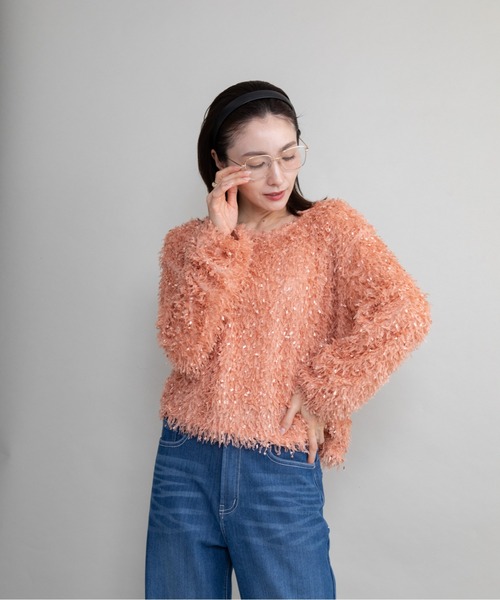 lodie(ロディ)の「ファンシーニット プルオーバー(ニット/セーター・レディース・ブラック/パープル/オレンジ/ベージュ・FREE)」の10枚目の写真