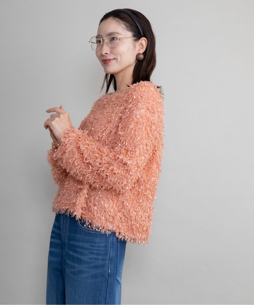 lodie(ロディ)の「ファンシーニット プルオーバー(ニット/セーター・レディース・ブラック/パープル/オレンジ/ベージュ・FREE)」の8枚目の写真