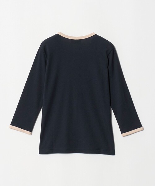 UNITED ARROWS(ユナイテッドアローズ)の「7分袖 リブ バイカラー パイピング カットソー(Tシャツ/カットソー・レディース・ネイビー/ダークブラウン/ダークグレー/オフホワイト・FREE)」の5枚目の写真