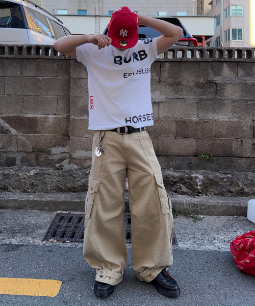 LXT（エルエックスティー）の「サイドバックル コットン カーゴ ワイドパンツ [ベージュ]（その他パンツ・レディース・その他・XX-LARGE/X-LARGE/LARGE/MEDIUM）」の5枚目の写真