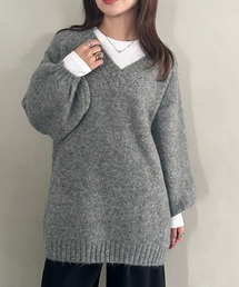 ビックシルエットVネックニット