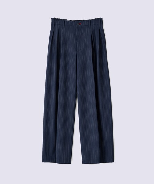 KHOKI(コッキ)の「【KHOKI】Pleats bonded wool pants(スラックス・メンズ・ブラック/ネイビー・1/2/3)」の1枚目の写真