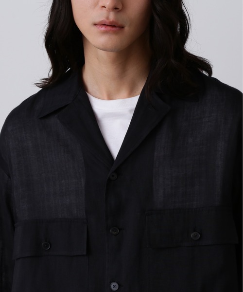 YLEVE（イレーヴ）の「YLEVE / COTTON SILK DOUBLE ORGANDY SHIRT（シャツ/ブラウス・メンズ・ブラック・3/4）」の9枚目の写真