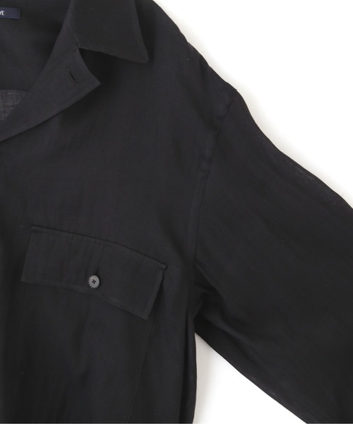YLEVE（イレーヴ）の「YLEVE / COTTON SILK DOUBLE ORGANDY SHIRT（シャツ/ブラウス・メンズ・ブラック・3/4）」の4枚目の写真