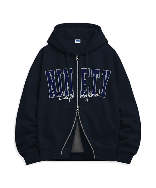 NTET(エンティーイーティー)の「ビッグNINETY ツーウェイジップアップパーカー(4色)(パーカー・メンズ・ホワイト/ブラック/ネイビー/グレー・SMALL/MEDIUM/LARGE/X-LARGE)」の4枚目の写真