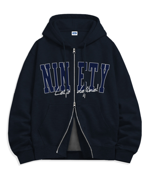 NTET(エンティーイーティー)の「ビッグNINETY ツーウェイジップアップパーカー(4色)(パーカー・メンズ・ホワイト/ブラック/ネイビー/グレー・SMALL/MEDIUM/LARGE/X-LARGE)」の7枚目の写真