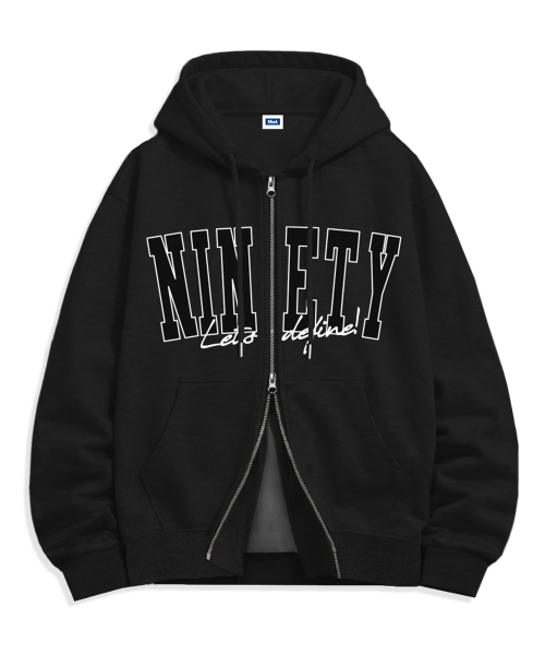 NTET(エンティーイーティー)の「ビッグNINETY ツーウェイジップアップパーカー(4色)(パーカー・メンズ・ホワイト/ブラック/ネイビー/グレー・SMALL/MEDIUM/LARGE/X-LARGE)」の8枚目の写真