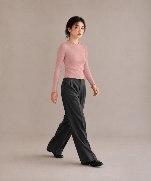 United store(ユナイテッドストア)の「メロウフリルハイネックリブニット(Tシャツ/カットソー・レディース・ピンク/アイボリー/ホワイト・FREE)」の19枚目の写真