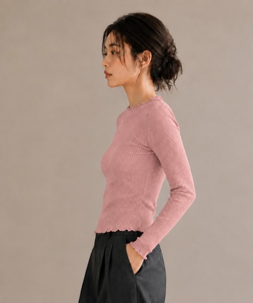 United store(ユナイテッドストア)の「メロウフリルハイネックリブニット(Tシャツ/カットソー・レディース・ピンク/アイボリー/ホワイト・FREE)」の20枚目の写真