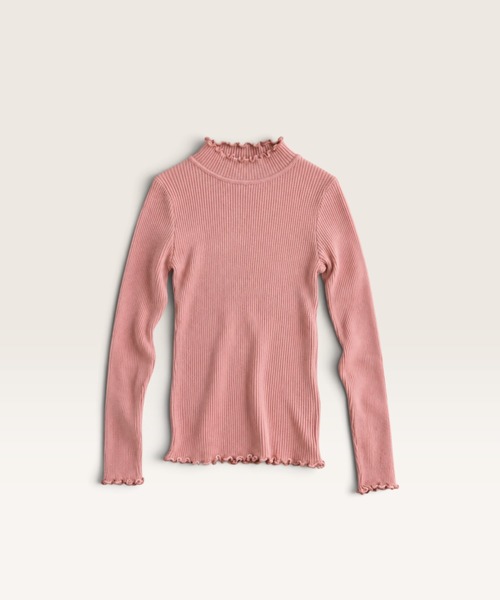 United store(ユナイテッドストア)の「メロウフリルハイネックリブニット(Tシャツ/カットソー・レディース・ピンク/アイボリー/ホワイト・FREE)」の5枚目の写真