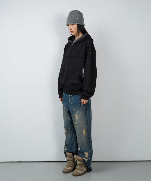 THEVINYLHOUSE（ザバイニルハウス）の「DESTROYED BOOTS CUT DENIM PANTS BLUE（デニムパンツ・レディース・その他・SMALL/MEDIUM/LARGE）」の6枚目の写真