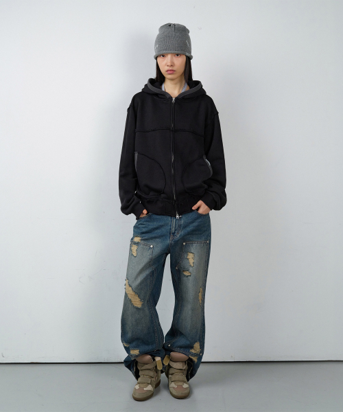 THEVINYLHOUSE（ザバイニルハウス）の「DESTROYED BOOTS CUT DENIM PANTS BLUE（デニムパンツ・レディース・その他・SMALL/MEDIUM/LARGE）」の8枚目の写真