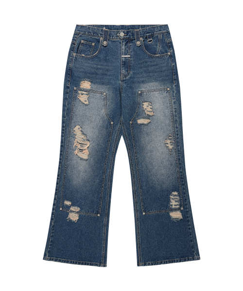 THEVINYLHOUSE（ザバイニルハウス）の「DESTROYED BOOTS CUT DENIM PANTS BLUE（デニムパンツ・レディース・その他・SMALL/MEDIUM/LARGE）」の9枚目の写真