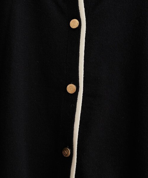 natural couture（ナチュラルクチュール）の「配色金ボタンもちもちカーディガン（カーディガン/ボレロ・レディース・オフホワイト/ネイビー/ブラウン/ベージュ/ブラック・FREE）」の8枚目の写真