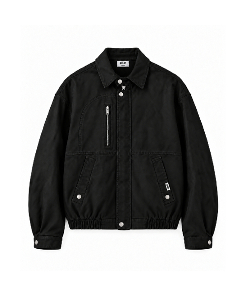 GCLIP(ジクリップ)の「S.N.A.P カラー クロップドワークジャケット 2Color(ブルゾン・メンズ・ブラック/チャコール・LARGE/X-LARGE)」の1枚目の写真