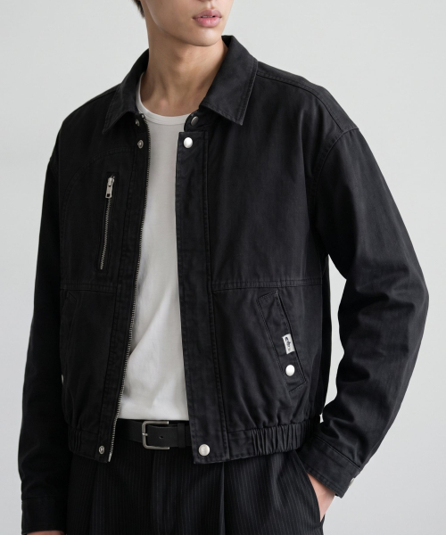 GCLIP(ジクリップ)の「S.N.A.P カラー クロップドワークジャケット 2Color(ブルゾン・メンズ・ブラック/チャコール・LARGE/X-LARGE)」の5枚目の写真