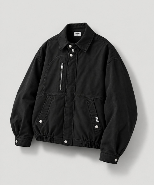 GCLIP(ジクリップ)の「S.N.A.P カラー クロップドワークジャケット 2Color(ブルゾン・メンズ・ブラック/チャコール・LARGE/X-LARGE)」の8枚目の写真
