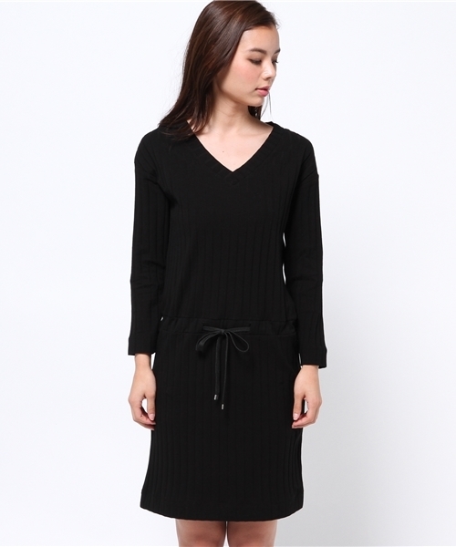 MOUSSY（マウジー）の「RIB BLOUSING OP（ワンピース・レディース・オフホワイト/トップグレー/カーキ/ブラック・FREE）」の17枚目の写真