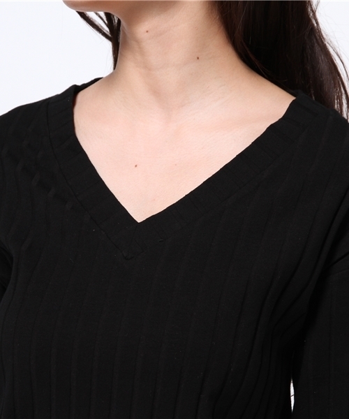 MOUSSY（マウジー）の「RIB BLOUSING OP（ワンピース・レディース・オフホワイト/トップグレー/カーキ/ブラック・FREE）」の14枚目の写真